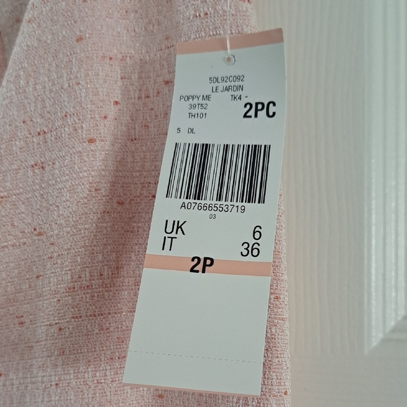 Vintage New Nipon Boutique Petite  Pink Peach Skirt Set Sz 2 - Picture 9 of 13